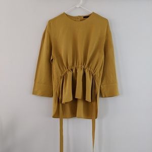 Zara cinch front mustard top